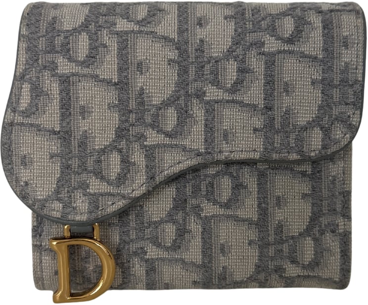 Dior Dior Saddle Lotus Geldbörse Oblique Jacquard grau / sehr gut