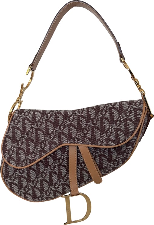 Dior Dior Saddle Medium Bag Fabric Light Brown John Galliano Vintage / Near mint
