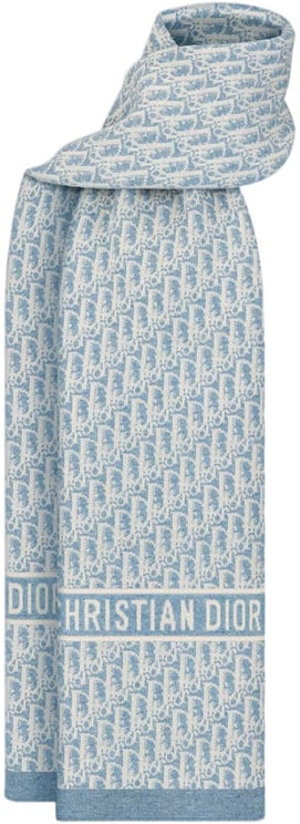 Dior Long Cashmere Jacquard Pattern Scarf