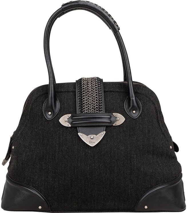 Dior Christian Dior Tweed Leather Detective Bag Handbag