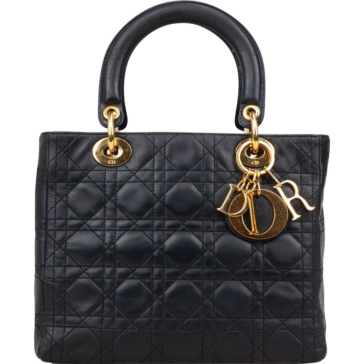 Dior Christian Dior Quilted Leather Lady Dior Handbag