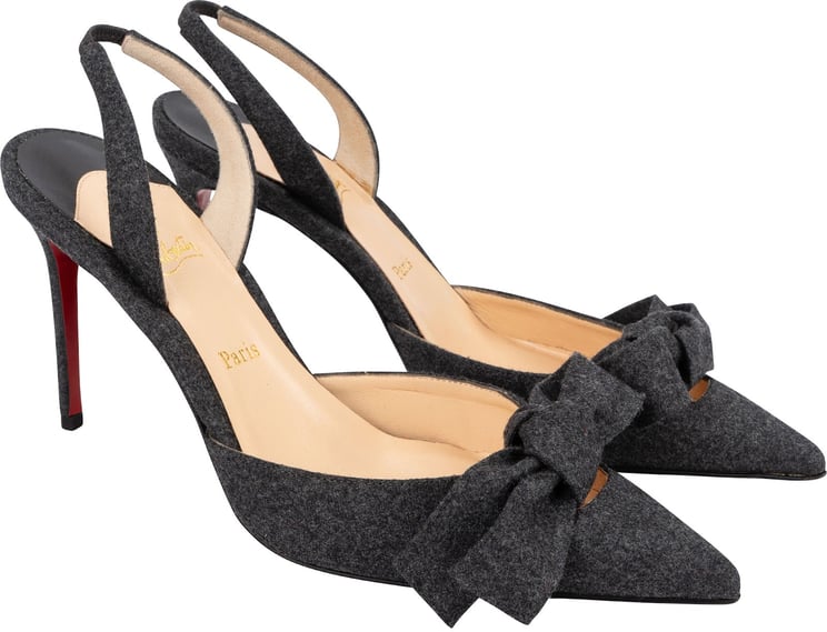 Dior Christian Louboutin Washington Flannel Ribbon Slingback Pumps (36)