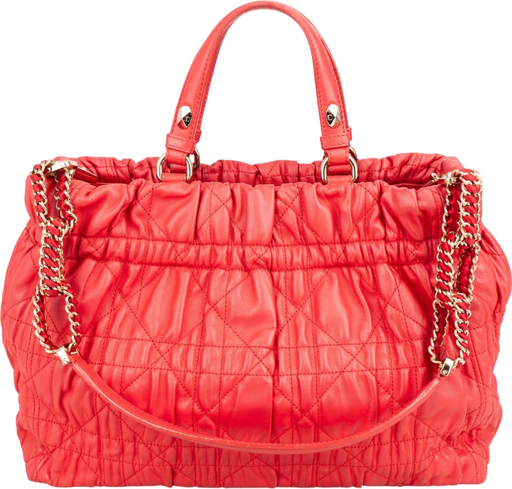 Dior Christian Dior Red Quilted Leather Delices Handbag