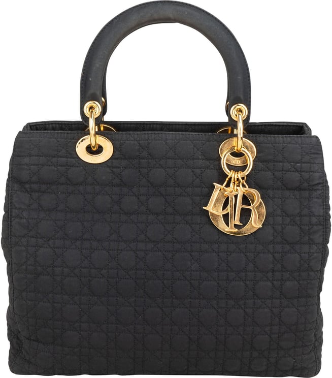 Dior Christian Dior Quilted Nylon Medium Lady Dior Handbag