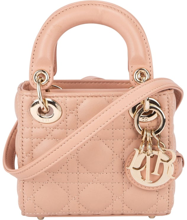 Dior Christian Dior Lambskin Micro Lady Dior Crossbody Handbag