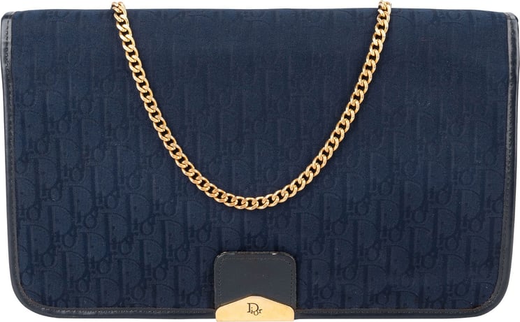 Dior Christian Dior Oblique Monogram Vintage Chain Flap Shoulder Bag