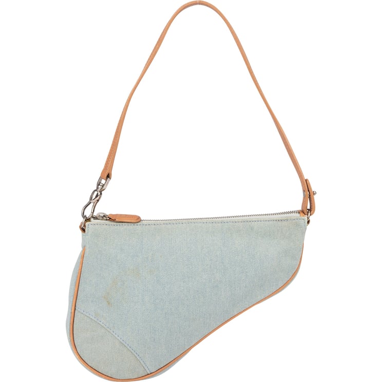 Dior Christian Dior Denim Mini Saddle Handbag