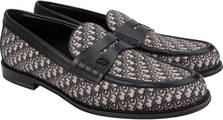 Dior Dior Oblique Jacquard Monogram Leather Explorer Loafers (45)