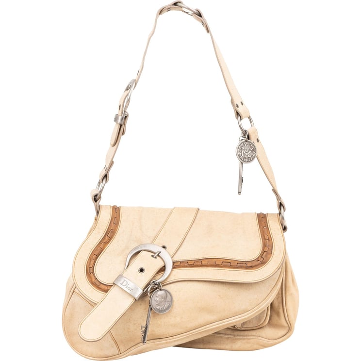 Dior Christian Dior Leather Gaucho Saddle Shoulder Bag