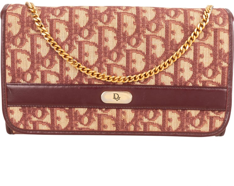 Dior Christian Dior Totter Monogram Canvas Flap Shoulder Bag