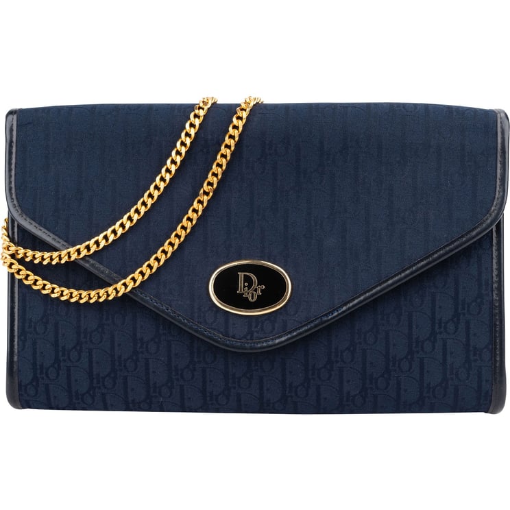 Dior Christian Dior Blue Oblique Monogram Single Enevelope Flap Shoulder Bag