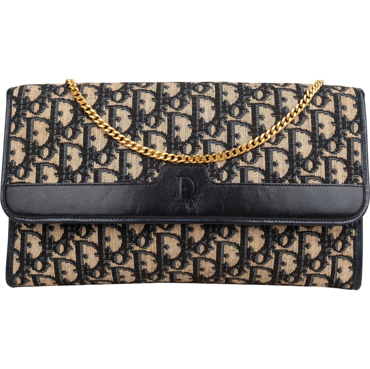 Dior Christian Dior Trotter Monogram Vintage Flap Shoulder Bag
