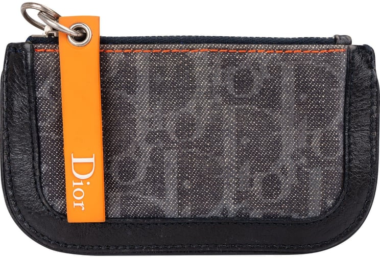 Dior Christian Dior Oblique Monogram Denim Coin Wallet