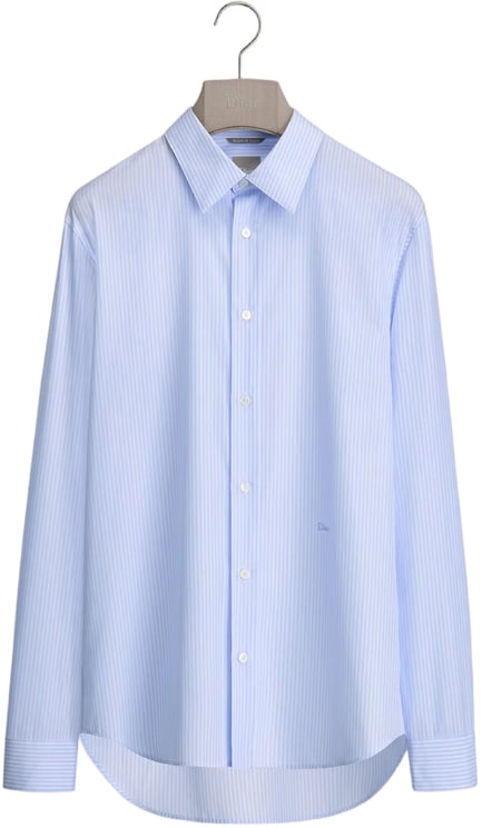 Dior Light Blue Striped Long-Sleeve Shirt