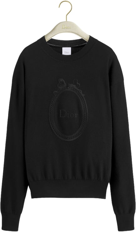 Dior White Pullover Crew Neck Tonal Emblem