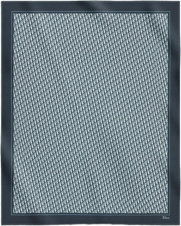 Dior Square Monogram Scarf With Contrasting Edges
