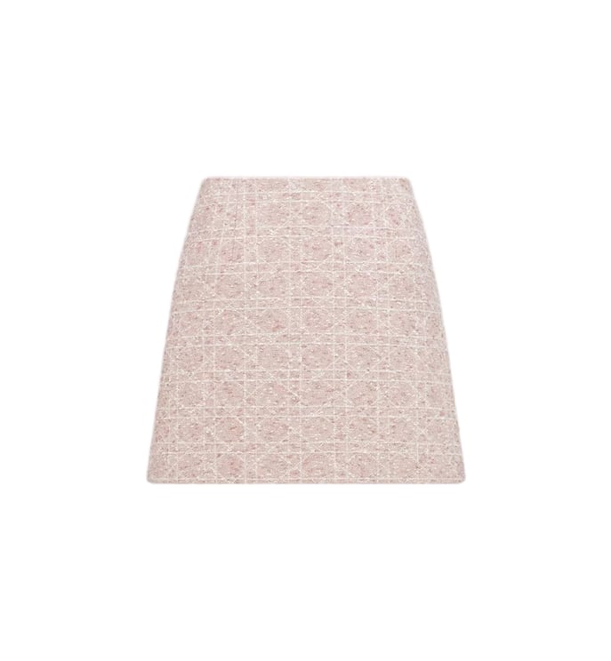 Dior Grid Pattern Tweed Tweed Mini Skirt