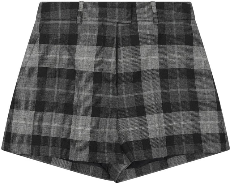Dior Tailored Grey Tartan Shorts In Virgin Wool