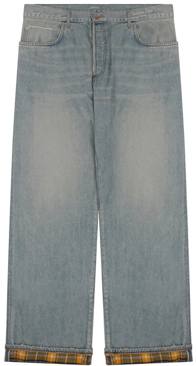 Dior Relaxed Fit Straight-Leg Jeans With Contrasting Plaid Lining