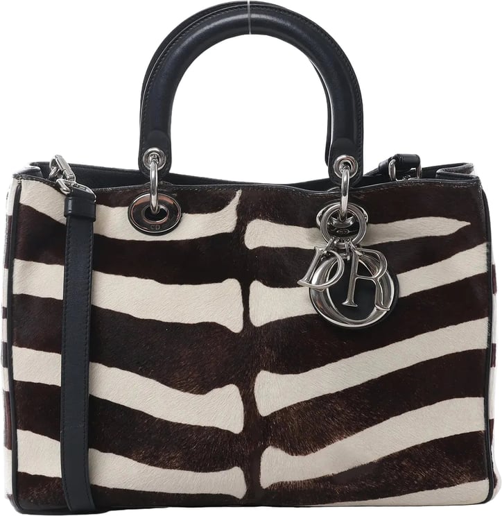 Dior Dior Diorissimo Harako x Leather 2Way Handbag Brown
