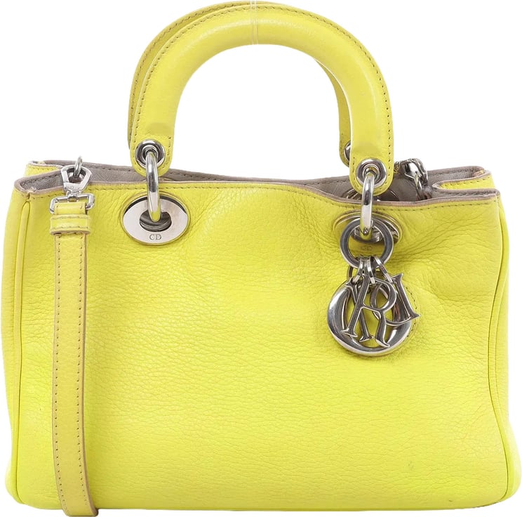Dior Dior Diorissimo Leather Mini 2Way Handbag in Yellow