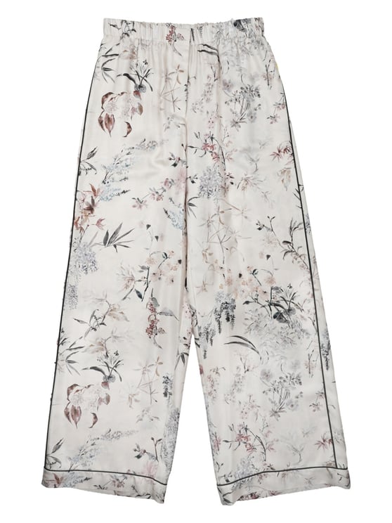 Dior Multicolor Floral Silk Wide-Leg Pants