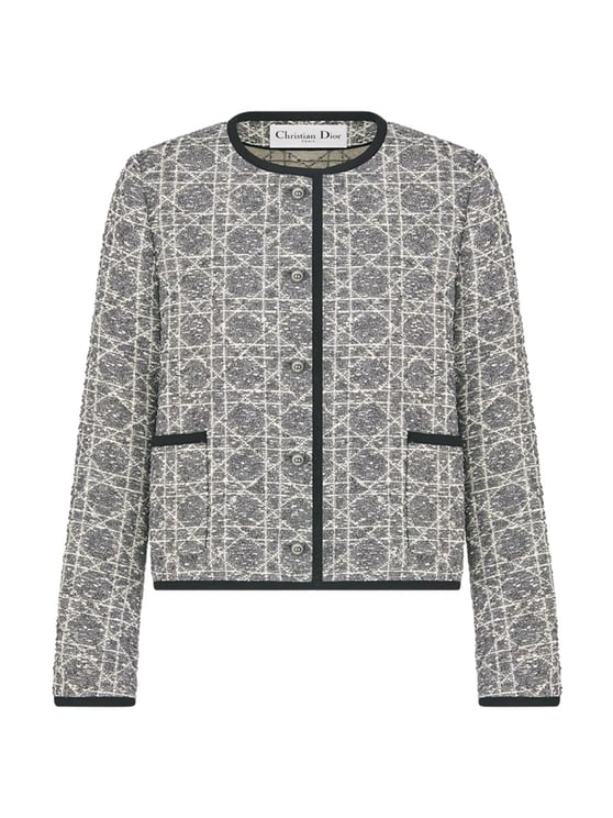 Dior Cotton-Blend Macrocannage Geometric Jacket