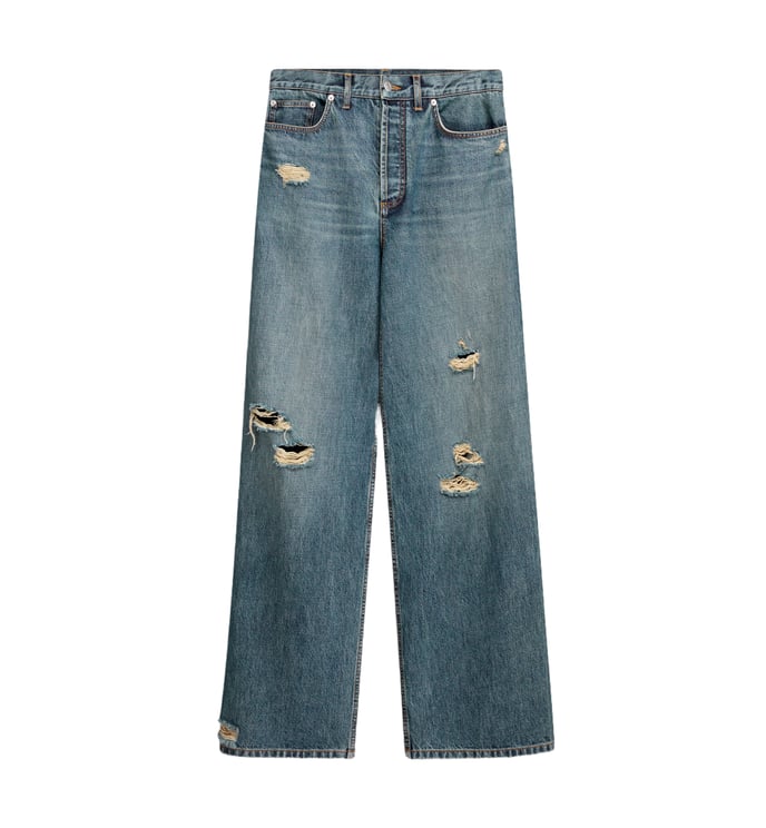 Dior Classic Straight-Leg Denim Jeans With Distressed Details