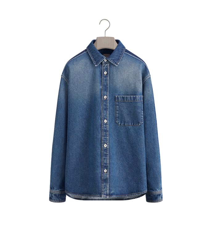 Dior Classic Denim Shirt With Button-Down Front And Chest Pocket