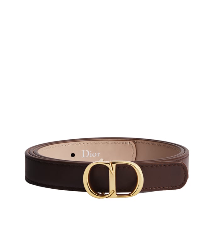 Dior Signature Leather Polished Buckle Belt