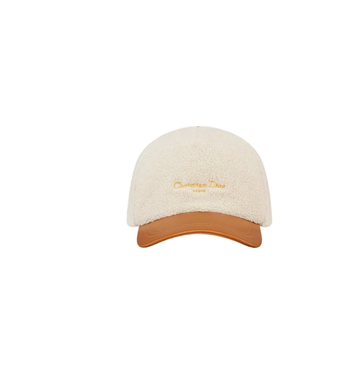 Dior Cream Soft Textured Cap Brown Brim