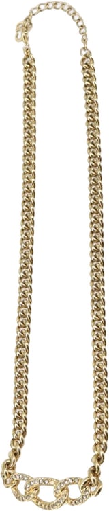 Dior Christian Dior CD Chain Link Necklace Metal with Crystals