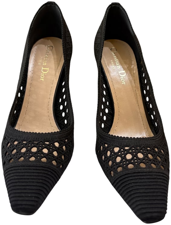 Dior Christian Dior Women's Capture Pumps Cannage Embroidered Canvas