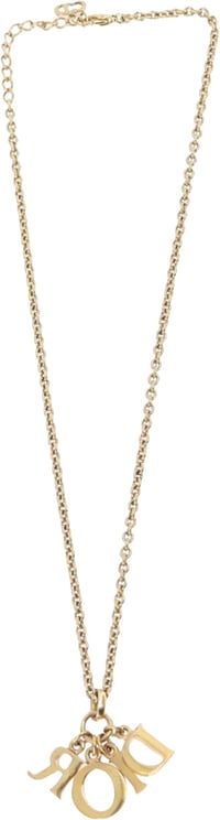 Dior Christian Dior Logo Necklace Gold Plated