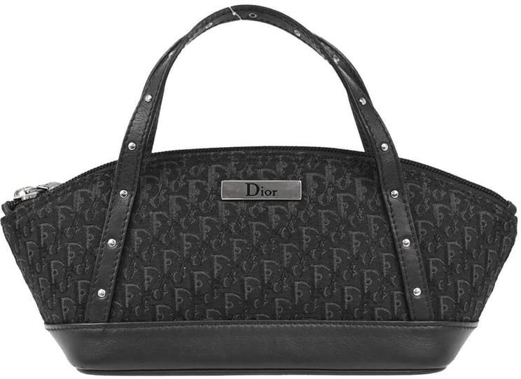 Dior Christian Dior Street Chic Handbag Diorissimo Canvas with Leather