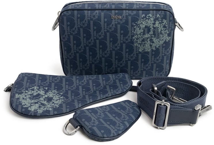 Dior Christian Dior Saddle Tripple Pouch Oblique jacquard medium