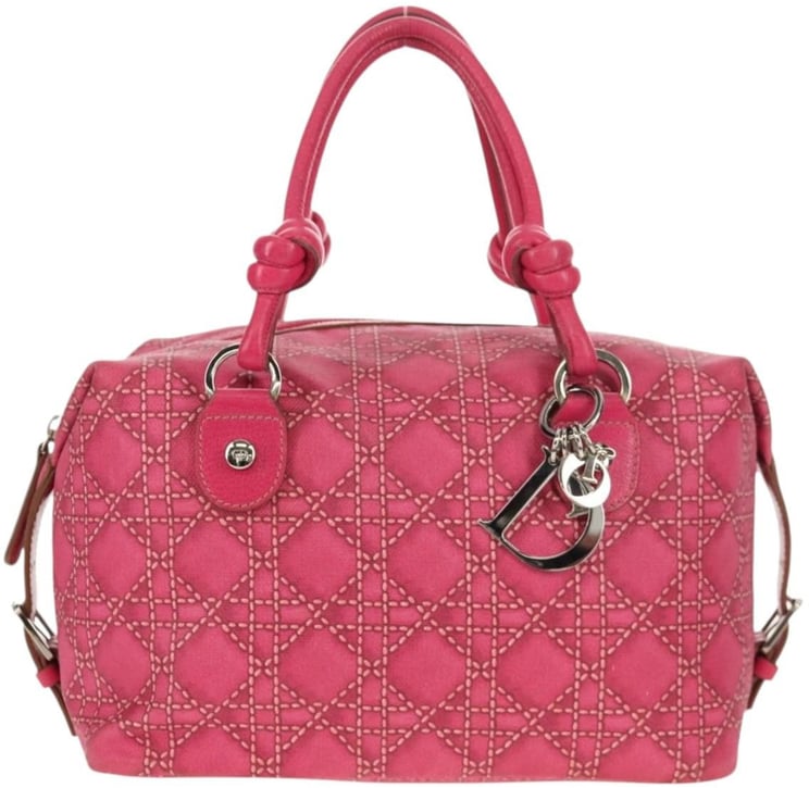 Dior Christian Dior Cannage Handbag Canvas