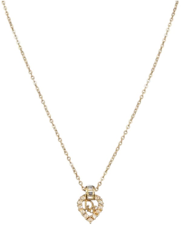 Dior Christian Dior Vintage Dior Logo Necklace Metal and Crystal