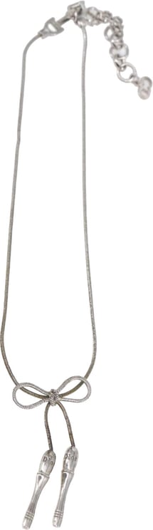 Dior Christian Dior Bow CD Pendant Necklace Metal with Crystal