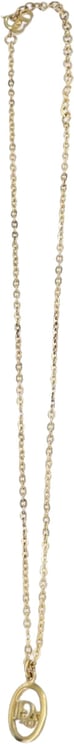 Dior Christian Dior Round Logo Pendant Necklace Metal