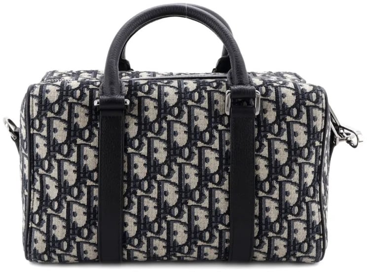 Dior Christian Dior Bowler Bag Cannage Printed Canvas Medium