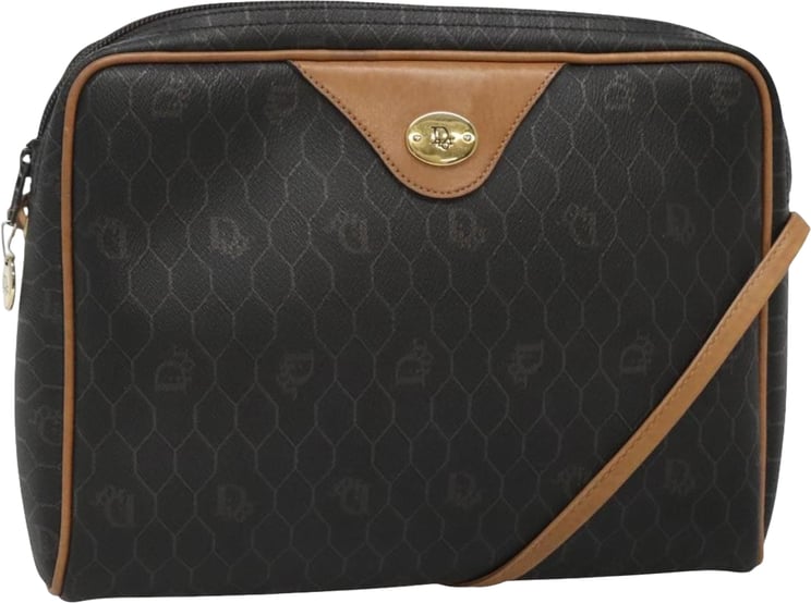 Dior Christian Dior Vintage Honeycomb Canvas and Leather