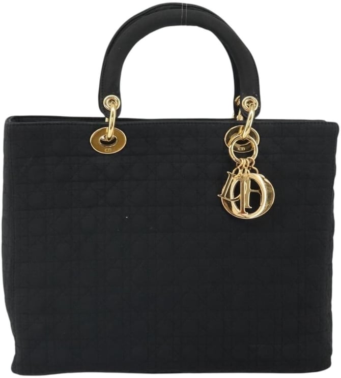 Dior Christian Dior Vintage Lady Dior Bag Cannage Quilt Nylon Medium