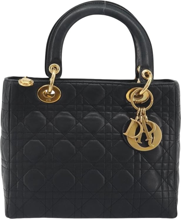 Dior Christian Dior Vintage Lady Dior Cannage Quilt Lambskin Medium