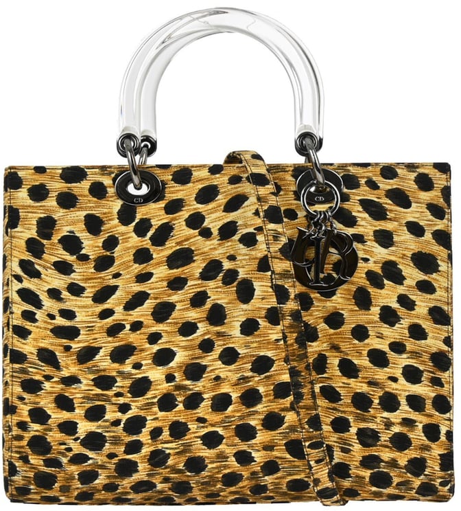 Dior Christian Dior Vintage Lady Dior Bag Printed Canvas Large