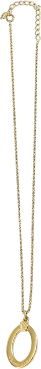 Dior Christian Dior Vintage Logo Round Pendant Necklace Metal