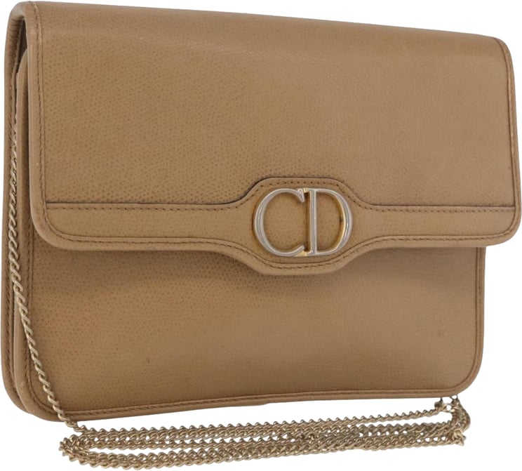 Dior Christian Dior Vintage CD Chain Flap Leather
