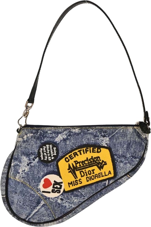 Dior Christian Dior Vintage Saddle Bag Printed Denim Mini