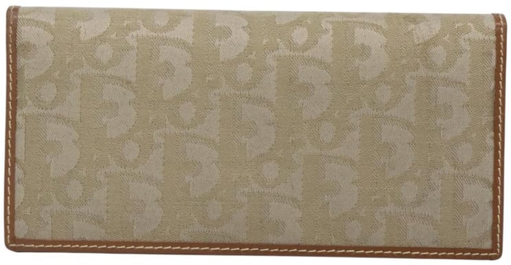 Dior Christian Dior Trotter French Wallet Diorissimo Canvas