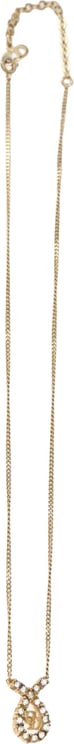 Dior Christian Dior CD Pendant Necklace Metal and Crystals